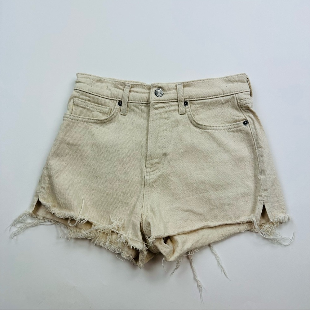 Veronica Beard Timmy Shorts High Rise Ecru Cut Off Denim Shorts Size 26 - Picture 2 of 11
